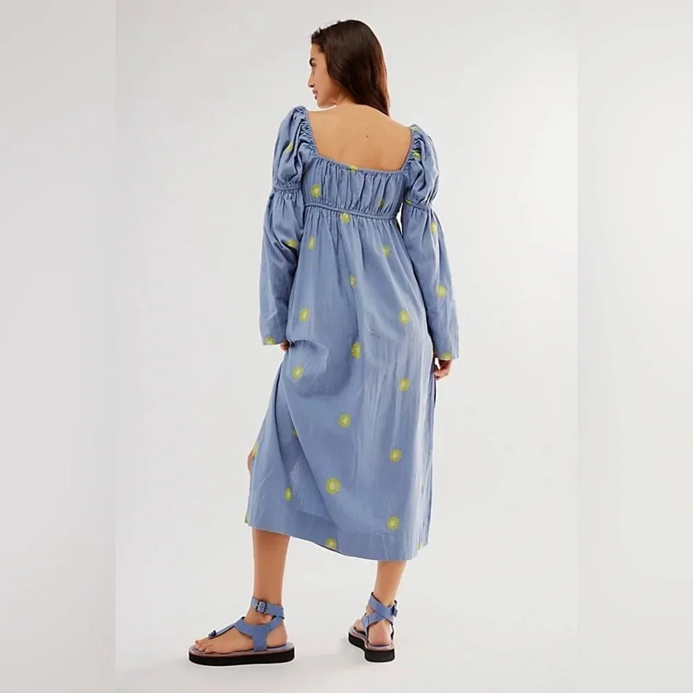 Free People Emory Embroidered Midi Dress - Picture 3 of 7